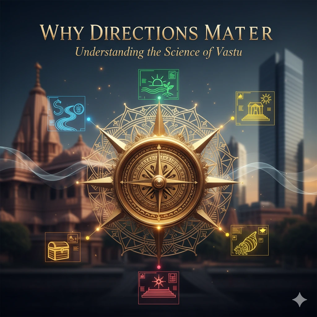 Why directions matter in Vastu, Science of Vastu directions, Importance of directions in Vastu, Acharya Sakshi Sanjeev Thakur Vastu tips, Vastu for home and office directions