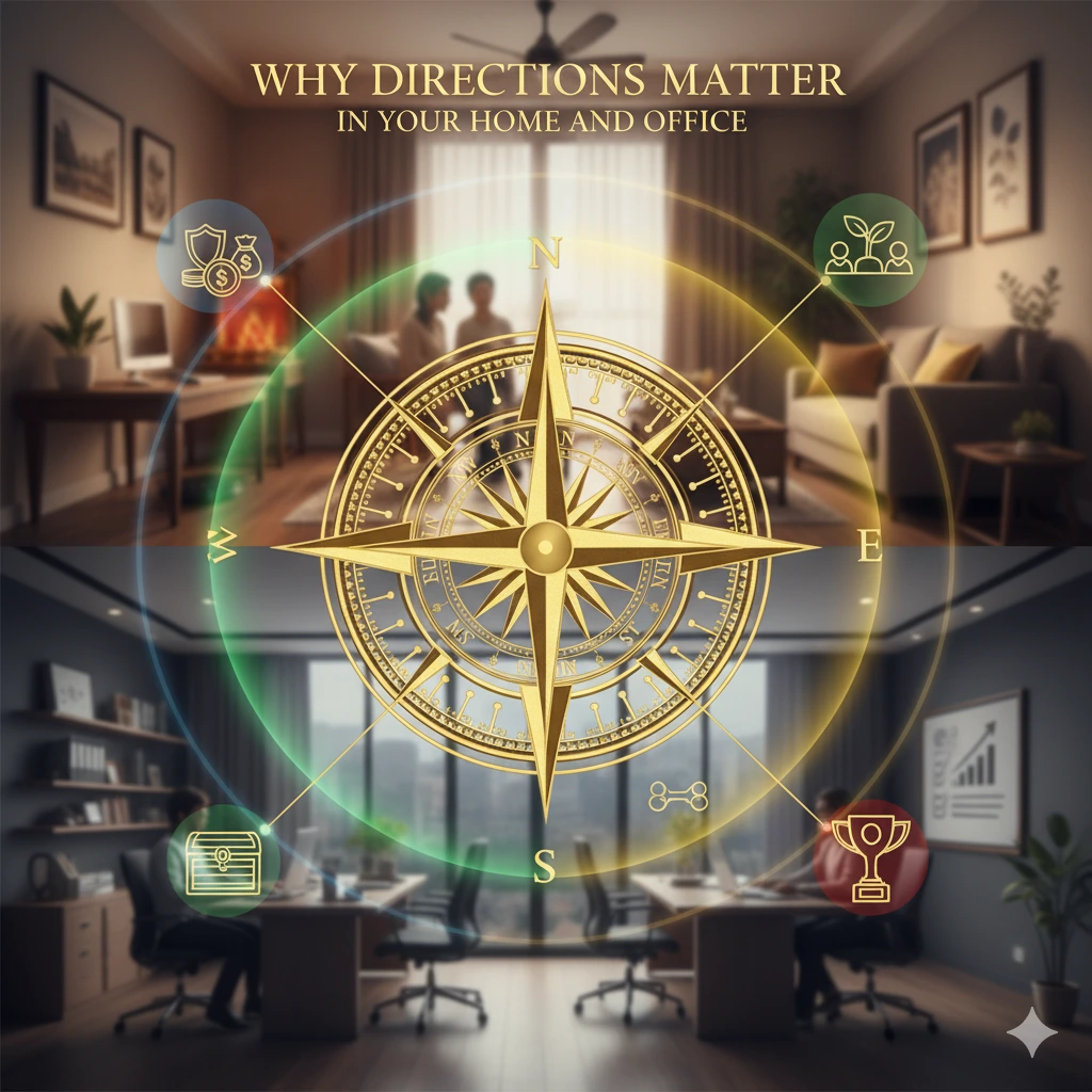 Why directions matter in Vastu, 
Science of Vastu directions, 
Importance of directions in Vastu, 
Vastu for home and office directions, Acharya Sakshi Sanjeev Thakur Vastu tips