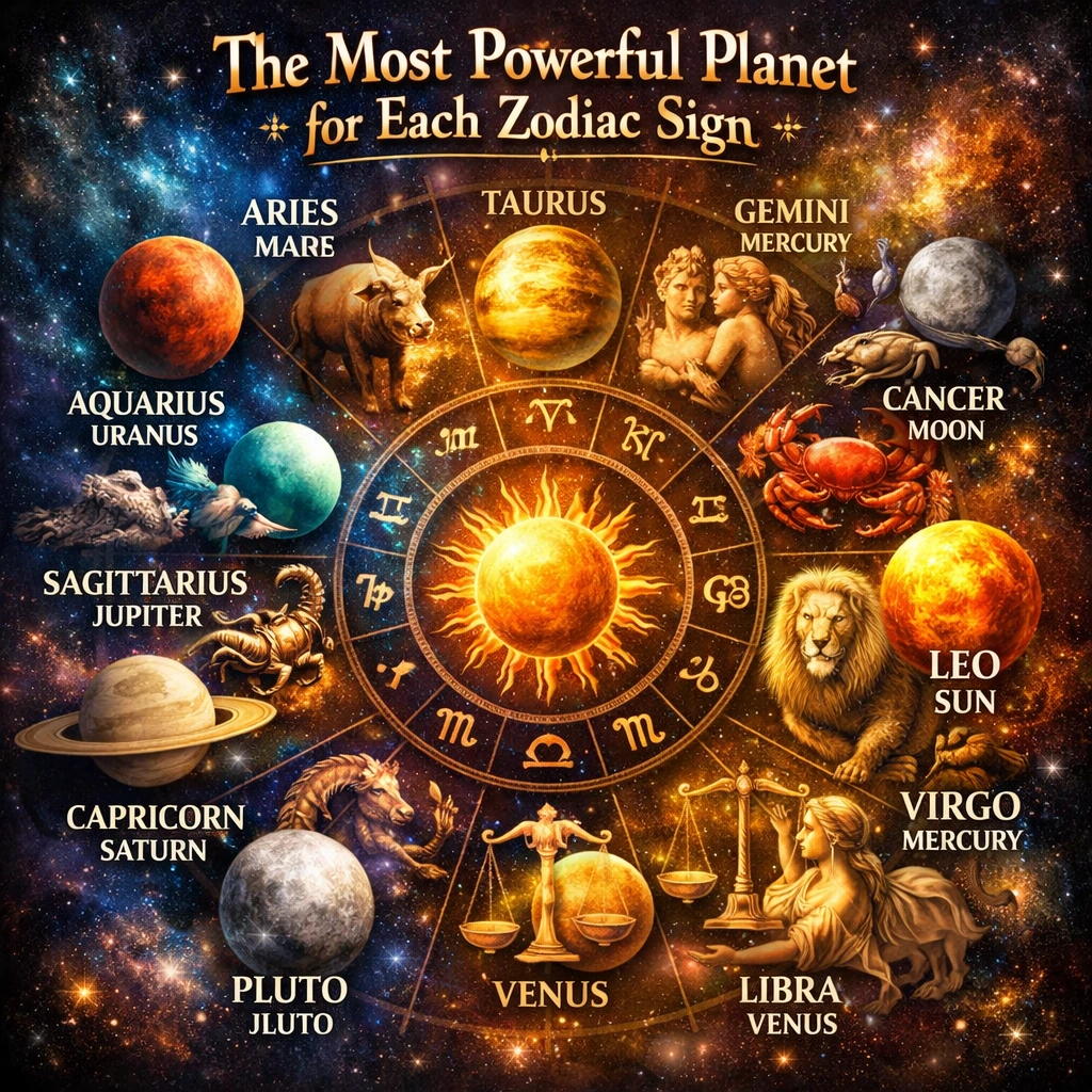 most powerful planet for each zodiac sign