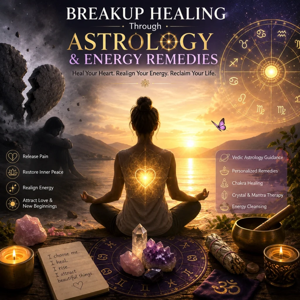Breakup Healing Through Astrology, 
Astrology for heartbreak healing,
Energy remedies for breakup, 
How to heal after breakup astrology, 
Spiritual breakup recovery