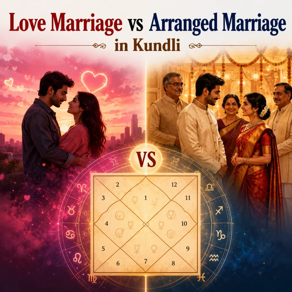 Love Marriage vs Arranged Marriage in Kundli