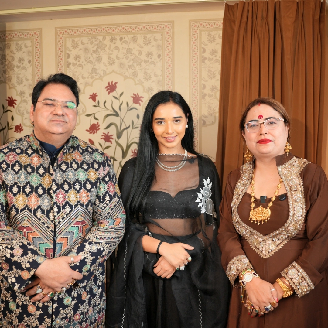 acharya sakshi sanjeev thakur with tanya mittal, guru maa guru ji with tanya mittal, celebrity astrologer